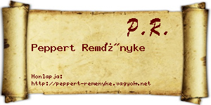 Peppert Reményke névjegykártya